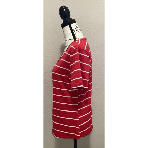 Shein Red & White Striped Short-Sleeve Scoop Neck T-Shirt Size 1X - Picture 3 of 5
